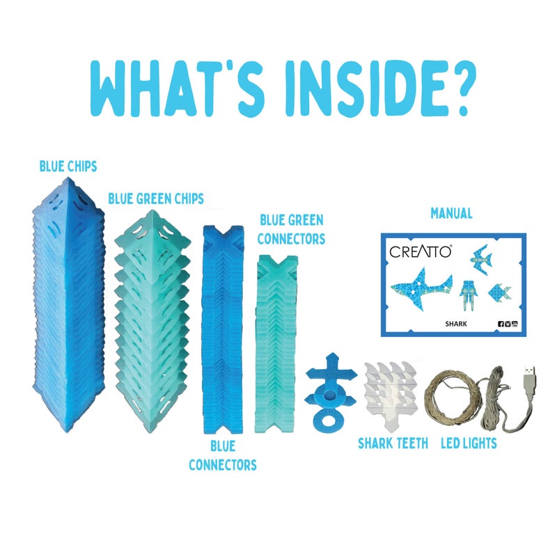 Thames & Kosmos Creatto: Shimmer Shark & Ocean Pals Light-Up Craft Puzzle from Thames & Kosmos - Image 2